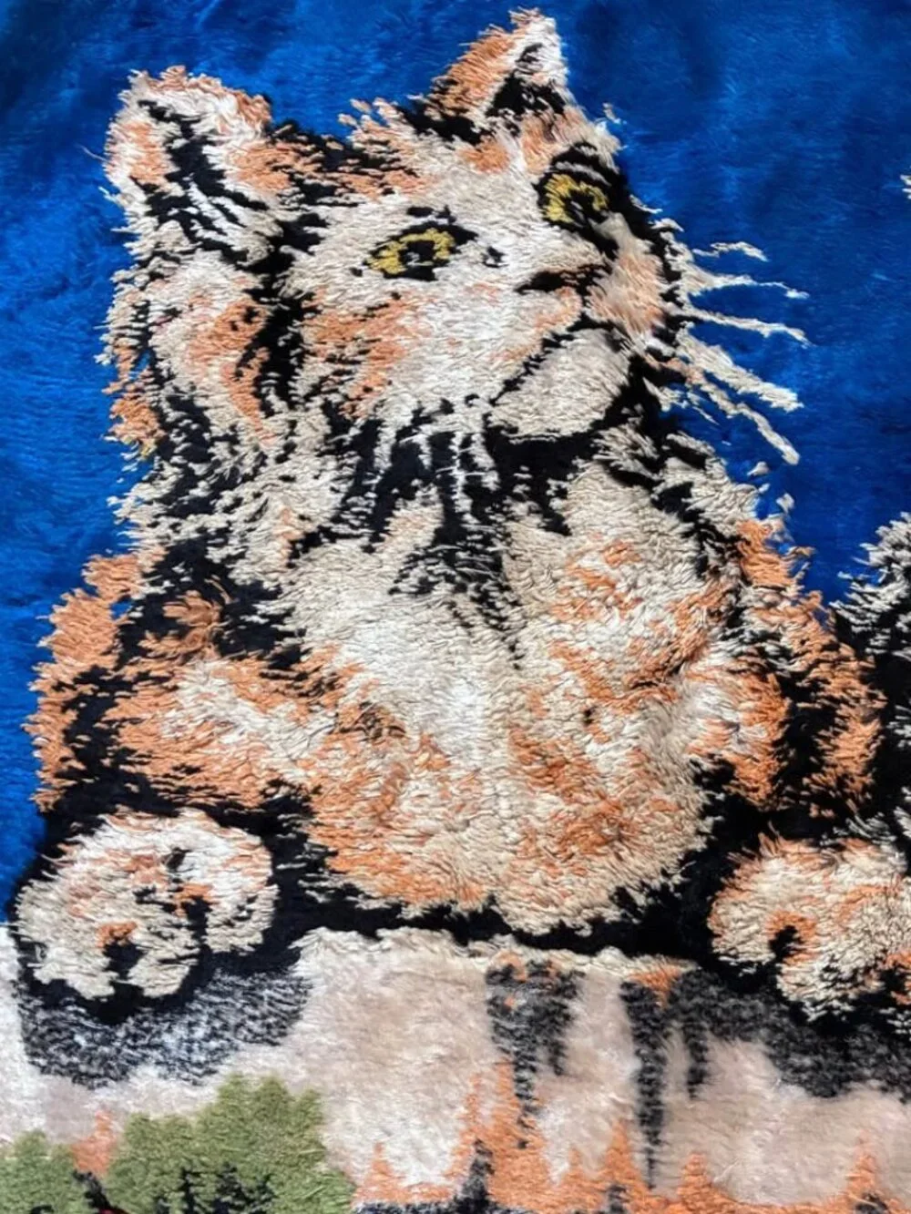 Vintage Kitten Plush Wall Hanging Tapestry 19” x 38”